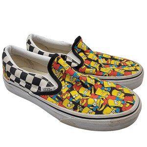 Vans X The Simpsons Bart Simpsons Checkered Slip On Shoes - Womens 5 - Mens 3.5